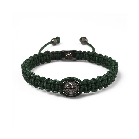 Macrame Bracelet // Green + Black (S)