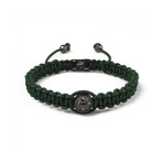 Macrame Bracelet // Green + Black (L)