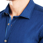 Tesoro Dress Shirt // Navy + Blue (S)