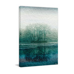 Lush Lake Forest Painting Print // Canvas (12"W x 18"H x 1.5"D)