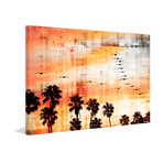 Orange Palm Forest Painting Print // Canvas (18"W x 12"H x 1.5"D)