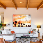 Orange Palm Forest Painting Print // Canvas (18"W x 12"H x 1.5"D)