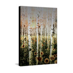 Forest Daisies Painting Print // Brushed Aluminum (12"W x 18"H x 1.5"D)