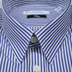 Thick Stripe City Fit Dress Shirt // Dark Blue (38)