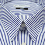 Thin Stripe City Fit Dress Shirt // Dark Blue (39)