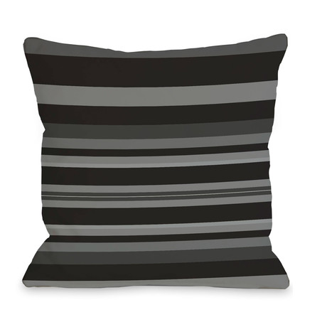 Shades of Gray Striped // Pillow (16"L x 16"W)