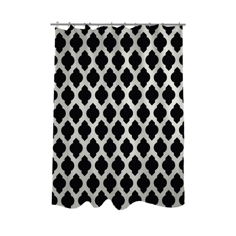 Moroccan // Shower Curtain (Black + Ivory)