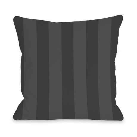 Double Striped Charcoal // Pillow (16"L x 16"W)