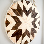 Kehaar // Macrame + Wood Wall Hanging (16" Diameter)