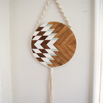 Elara // Macrame + Wood Wall Hanging (16" Diameter)