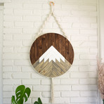 Mt. Shasta // Macrame + Wood Wall Hanging (16" Diameter)