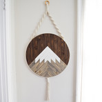 Mt. Shasta // Macrame + Wood Wall Hanging (16" Diameter)