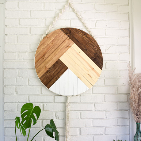 Frith // Macrame + Wood Wall Hanging (12" Diameter)