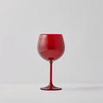 Colored Red Bohemian Wine Glasses // Set of 6