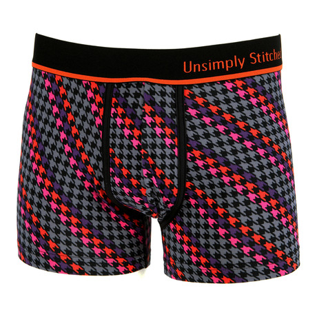 Houndstooth Boxer Trunk // Grey + Multi (S)