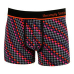 Houndstooth Boxer Trunk // Grey + Multi (L)