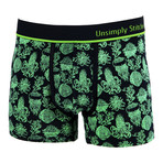 Coral Reef Boxer Trunk // Black + Lime Green (L)