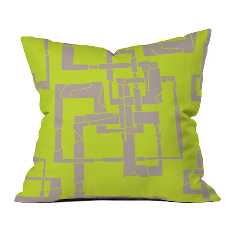 Broken Pipes Lime // Throw Pillow (Small)