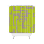 Broken Pipes Lime // Shower Curtain