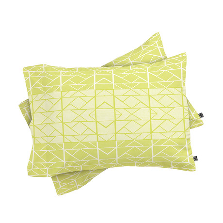 Shifting Pyramids Yellow // Pillow Case // Set of 2