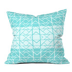 Shifting Pyramids Cyan // Throw Pillow (Small)