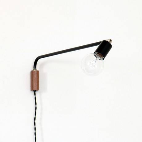 Swing Lamp // 24" (Tonopah + Nickel Hardware + Walnut Block)