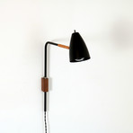 St. Germain Lamp + Leather (Brass Shade + Brass Hardware + Metal Bracket)