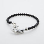 Dell Arte // Onyx + Stainless Steel Beaded Bracelet // Black + Silver
