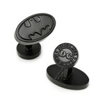 Satin Black Batman Logo Cufflinks