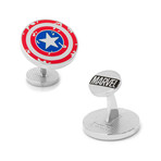 Captain America Distressed Shield Cufflinks