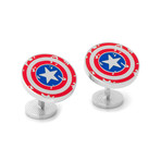 Captain America Distressed Shield Cufflinks