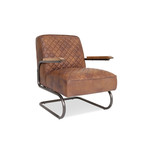 Hudson Industrial Leather Lounge Chair