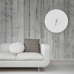 Whiteout Circle Clock // Black Hands (Small)