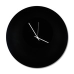 Blackout Circle Clock // White Hands (Small)