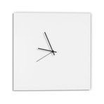 Whiteout Square Clock // Black Hands (Small)