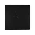 Blackout Square Clock // Black Hands (Small)
