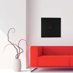 Blackout Square Clock // Red Hands (Small)