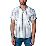 Paid Short-Sleeve Button-Up Shirt // White + Gray + Black (XL)