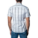 Paid Short-Sleeve Button-Up Shirt // White + Gray + Black (XL)