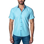 Striped Woven Button-Up // Blue (M)