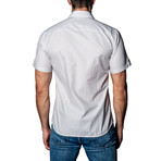 Short Sleeve Shirt // White + Beige (S)