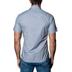 Printed Short Sleeve Shirt // Grey (XL)