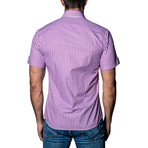 Checkered Woven Button-Up // Purple (S)