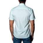 Gingham Short Sleeve Shirt // Green (XL)