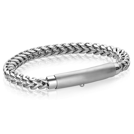 Steel 3-Way Clasp Franco Bracelet // Silver