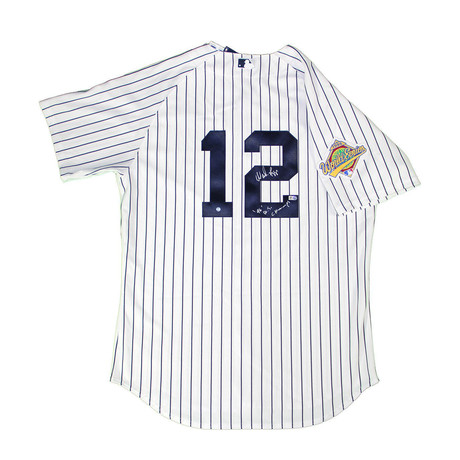 Signed Yankees #12 Home Pinstripe Jersey // Wade Boggs