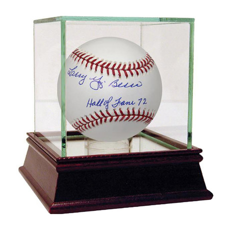 Signed MLB Baseball + HOF '72 Inscription // Larry Yogi Berra