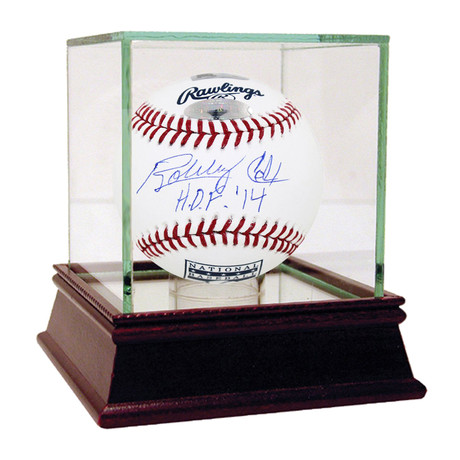 Signed HOF Logo Baseball + HOF 14 Inscription // Bobby Cox