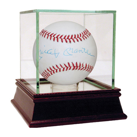 Signed OAL Brown Baseball // Mickey Mantle