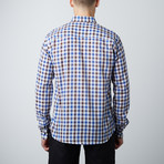 Something Interrupted Long Sleeve Button-Up // Brown + Blue (M)